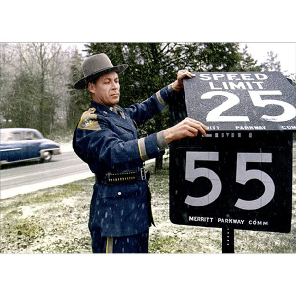 Birthday Greeting Card - Speed Limit Patrolman - America Collection