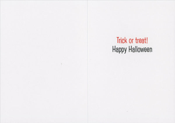 Halloween Greeting Card - Black Kitten on Halloween Doormat