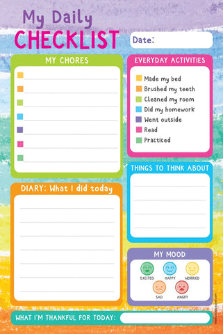 Kids Daily Planner Note Pad