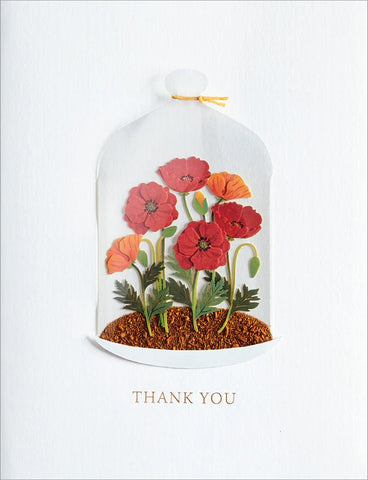 Thank You Greeting Card - Flowers in Cloche