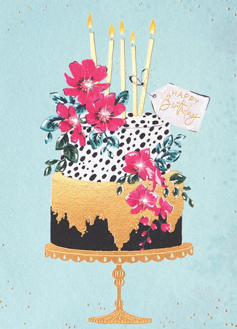 Birthday Greeting Card - Elegant Cake