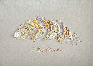 Sympathy Greeting Card - Laser Cut Feather