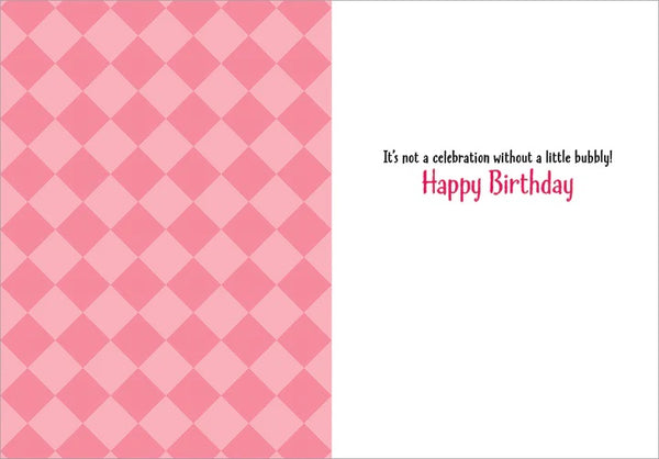 Birthday Greeting Card - Flamingo Bubble Bath