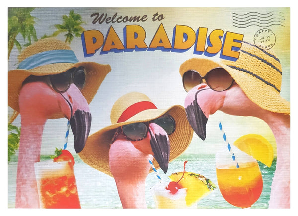 Birthday Greeting Card - Fun Flamingo Friends