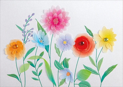 Blank Inside Greeting Card - Growing Flowers