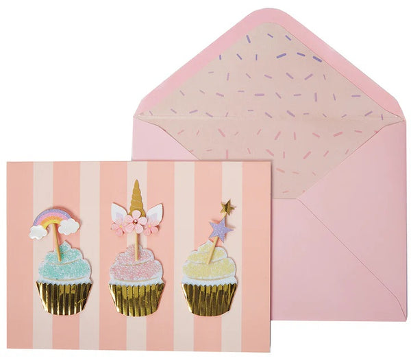 Handmade Birthday Greeting Card - Fairy Tale Cupcakes