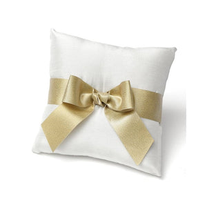 Gold Glitter Bow Ring Bearer Pillow