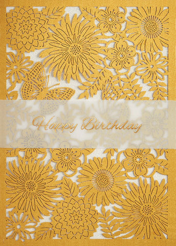 Laser Cut Birthday Greeting Card - Golden Birthday