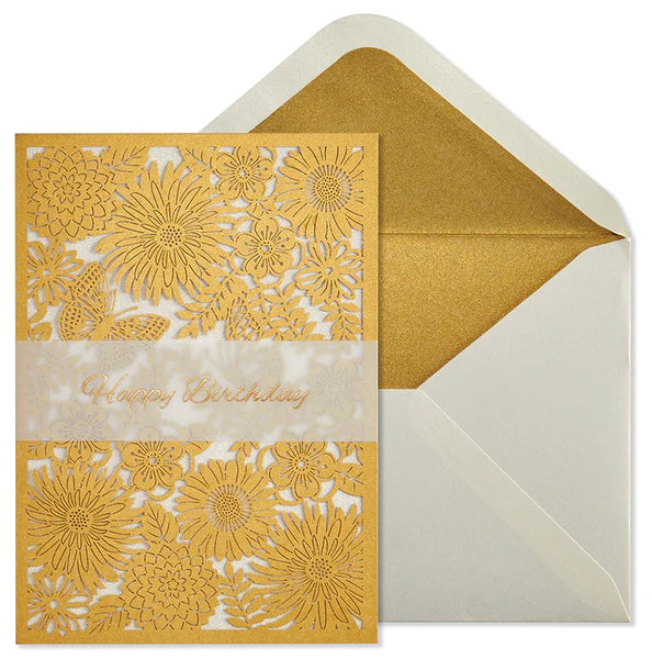 Laser Cut Birthday Greeting Card - Golden Birthday