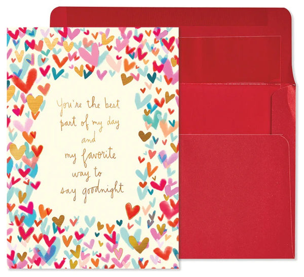 Foil Imprinted Anniversary Greeting Card - Scattered Hearts