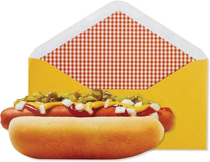 Foil Imprinted Birthday Greeting Card - Die-Cut Hot Dog