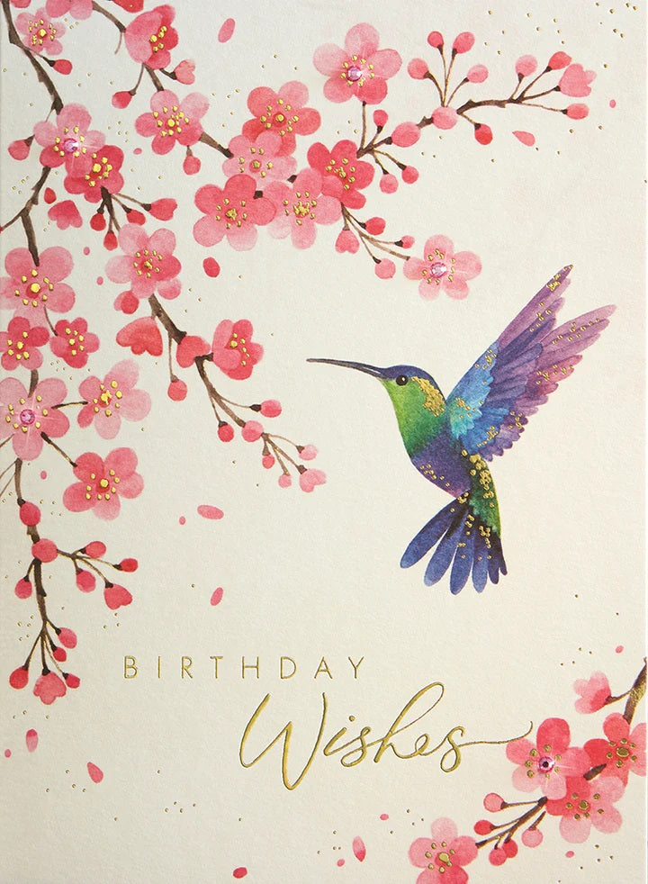 Handmade Birthday Greeting Card  - Hummingbird