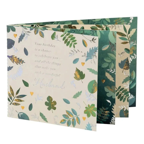 Husband Birthday Greeting Card - Scattered Leaves