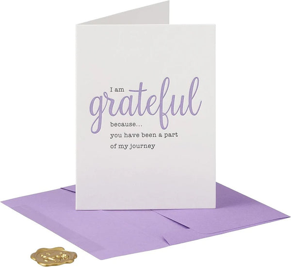 Letterpress Friendship Greeting Card - Grateful, Part of my Journey