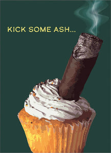 Great for Guys Birthday Greeting Card - Cupcake with Cigar