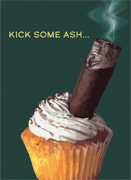 Great for Guys Birthday Greeting Card - Cupcake with Cigar