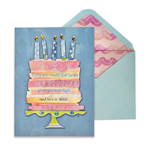 Birthday Greeting Card - Lettering on Birthday Cake