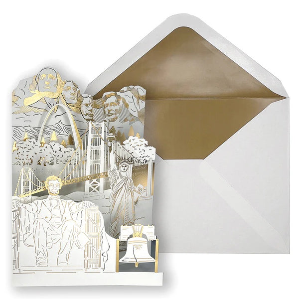 Blank Inside Greeting Card  - Laser Cut American Monuments