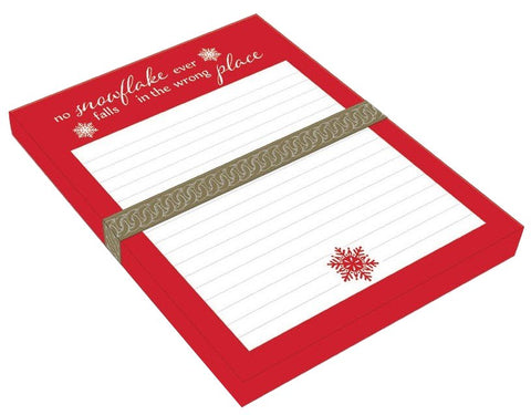 Notes & Reminder Notepad - Red Snowflake