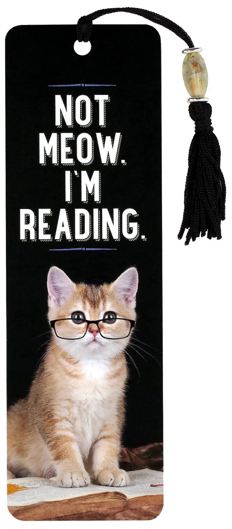 Beaded Bookmark - Not Meow, I'm Reading