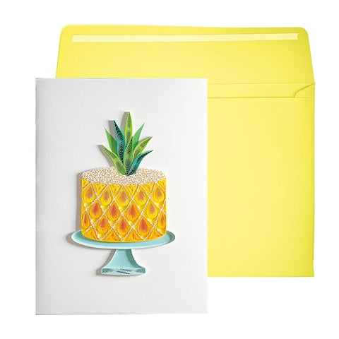 Birthday Greeting Card - Quilled Pineapple Cake