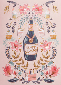 Birthday Greeting Card - Prosecco