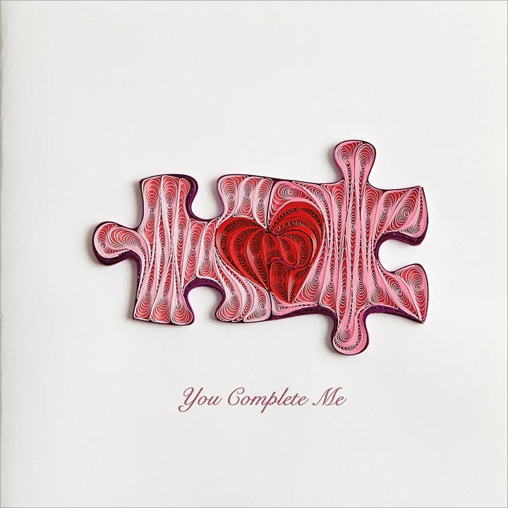 Quilled Paper Anniversary Greeting Card - Puzzle Pieces