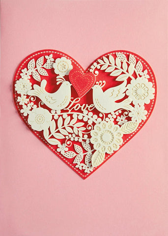 Laser Cut Anniversary Greeting Card - Love Doves