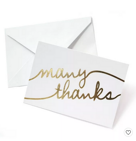 Value Pack Thank You Cards 50 count - Gold Foil Many Thanks