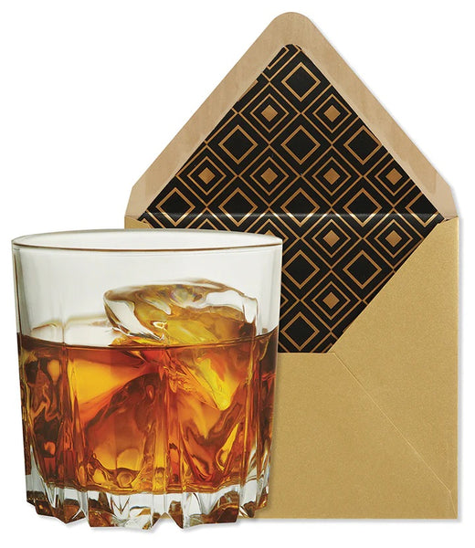 Birthday Greeting Card - Scotch Glass