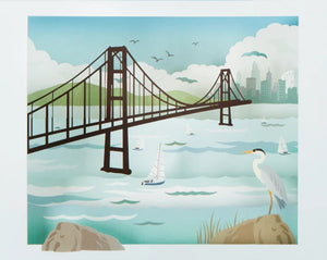 Exquisite Collector's Edition Birthday Greeting Card - Ocean & Bridge Shadowbox