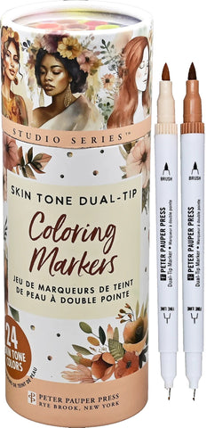 Skin Tone Dual-Tip Coloring Markers - Set of 24