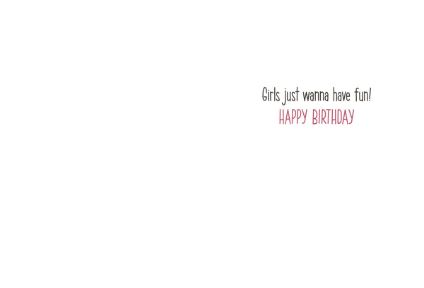 Birthday Greeting Card - Girls Running Through Sprinkler