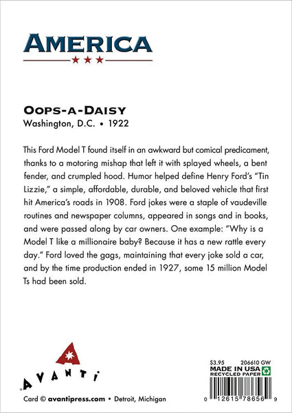 Get Well Greeting Card - Sidewalk Auto Wreck - America Collection