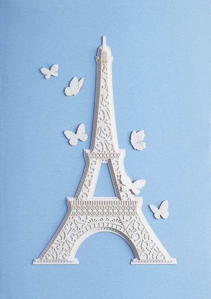 Handmade Birthday Greeting Card - Eiffel Tower