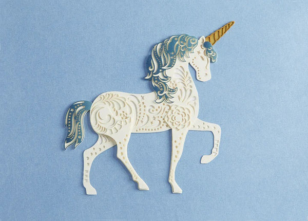 Laser Cut Birthday Greeting Card - Laser Cut Unicorn