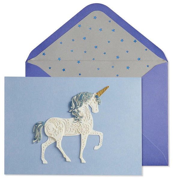 Laser Cut Birthday Greeting Card - Laser Cut Unicorn