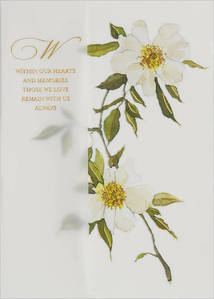 Sympathy Greeting Card - White Wild Roses