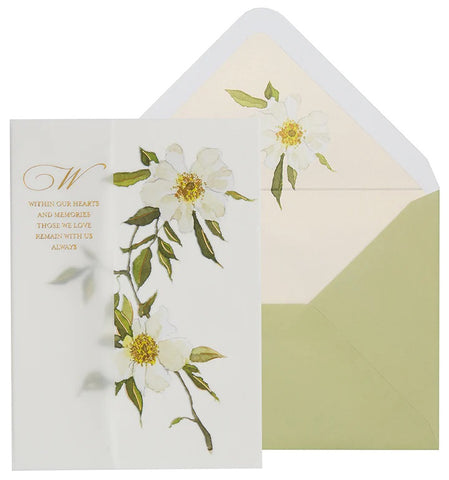 Sympathy Greeting Card - White Wild Roses