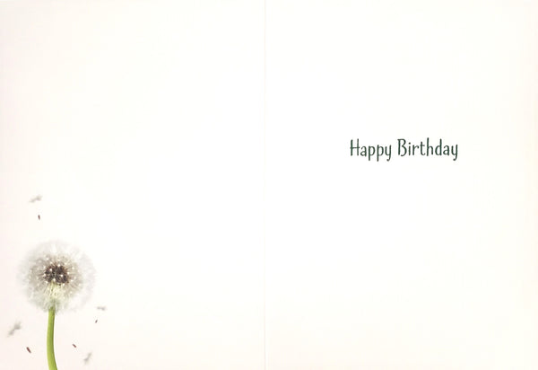Birthday Greeting Card - Cat Dandelion Fuzz Face