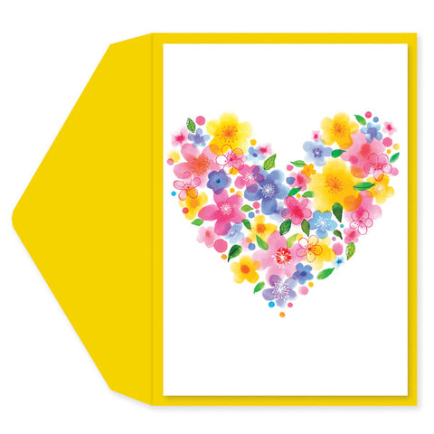 Blank Greeting Card - Floral Heart