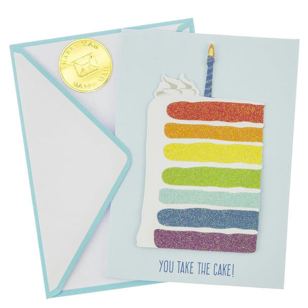Birthday Greeting Card  - Rainbow Layers - Handmade