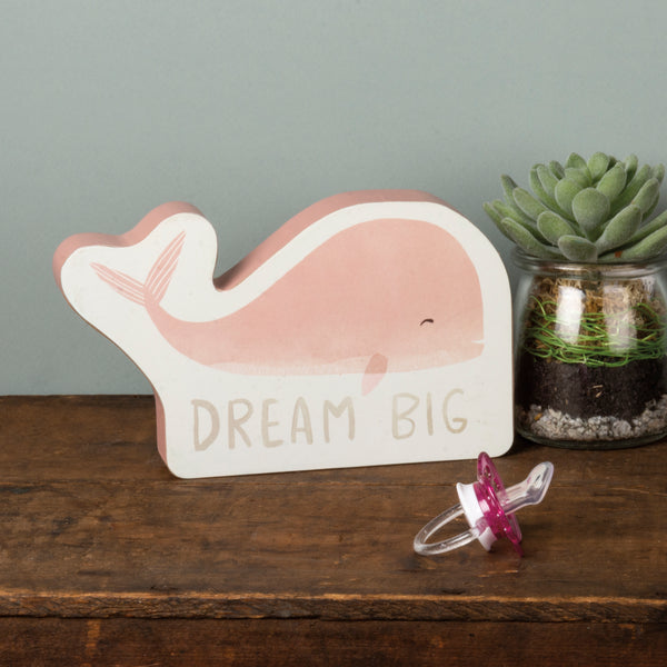 Chunky Whale Sitter - Dream Big Pink