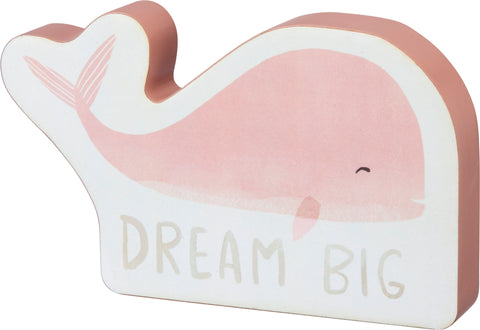 Chunky Whale Sitter - Dream Big Pink