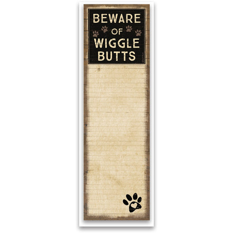 List Notepad - Beware Of Wiggle Butts