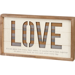 Inset Box Sign - LOVE