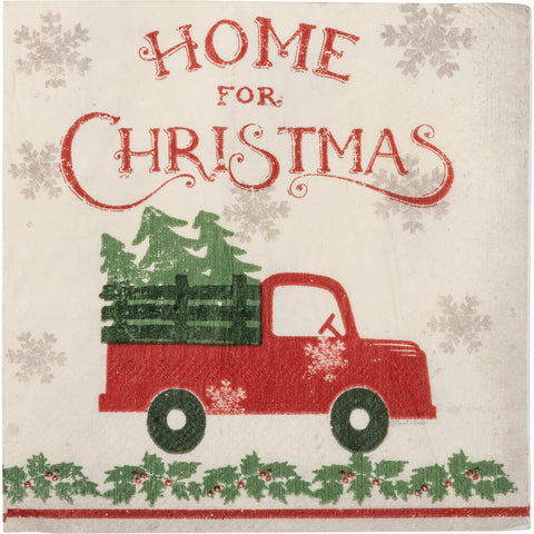 Home for Christmas - Vintage Cocktail Napkins - 20 count