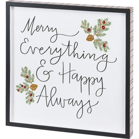 Inset Box Sign - Merry Everything & Happy Always