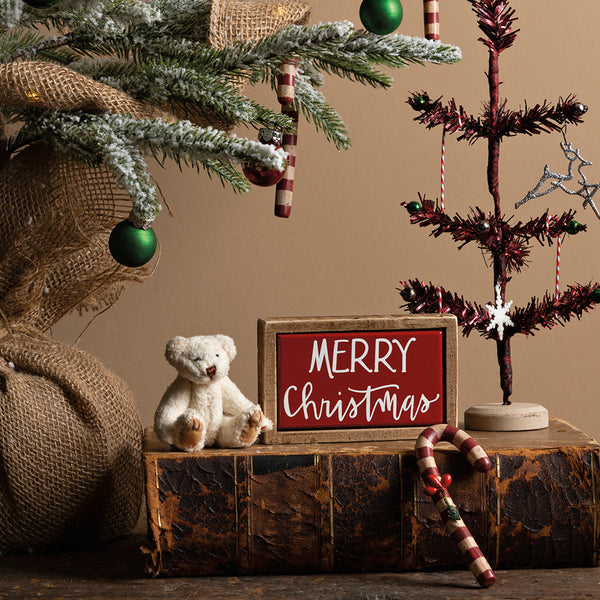 Merry Christmas - Small Christmas Box Sign