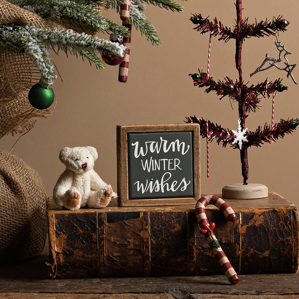 Warm Winter Wishes - Small Christmas Box Sign